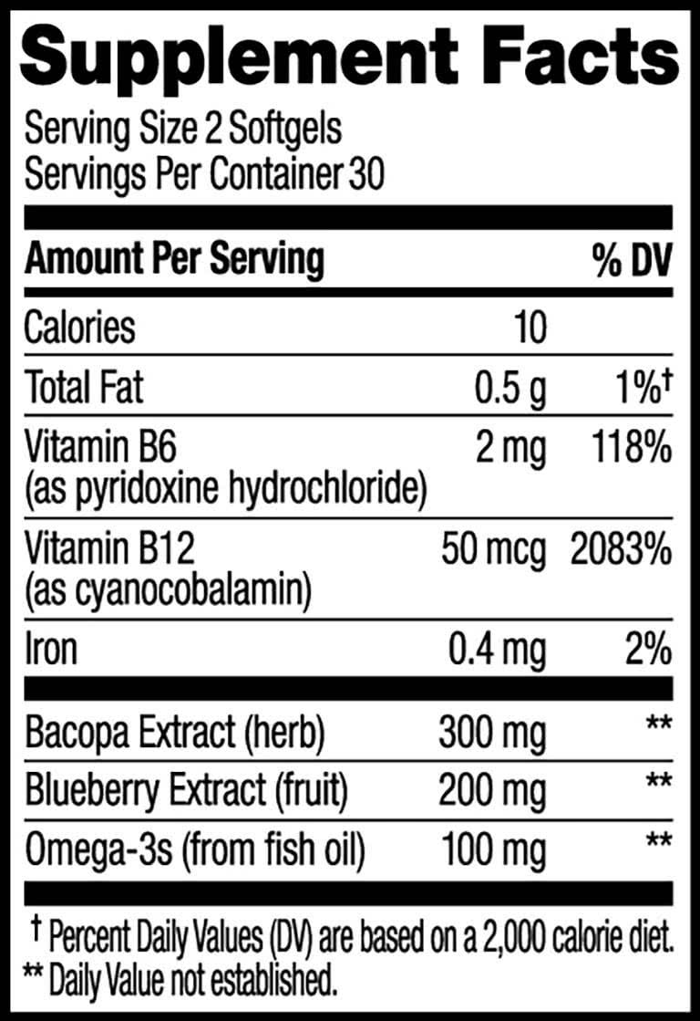 Ultra Strength Brain Softgels Ingredients