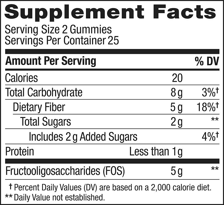 Fiber Gummy Rings Ingredients