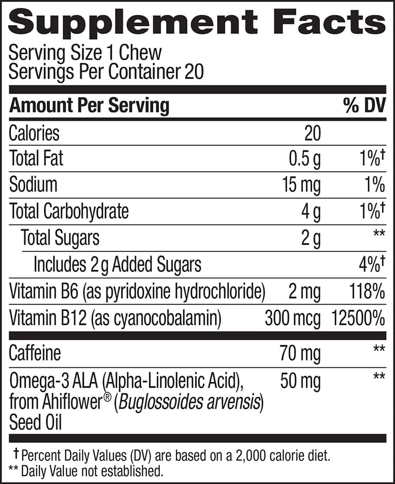 Energized Thinker Brainy Chews Ingredients